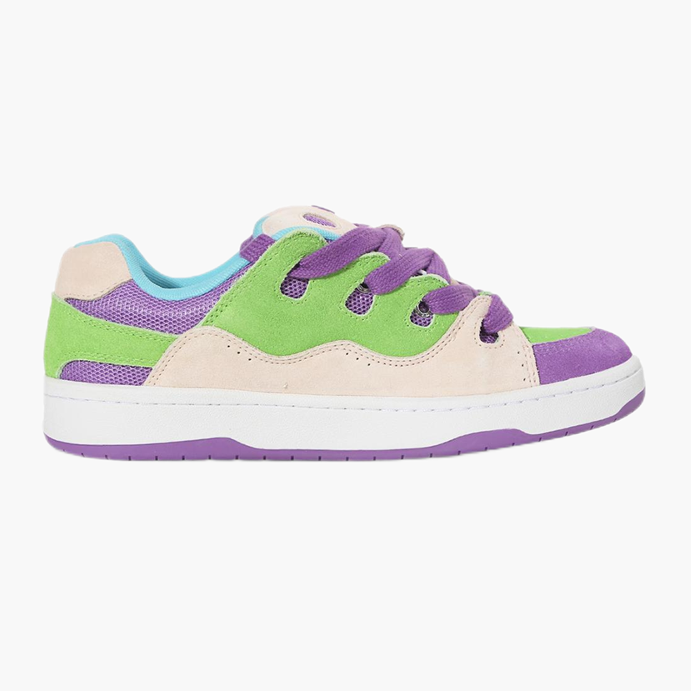 Baskets décontractées en daim et cuir de vachette à coutures multicolores pour hommes et femmes Ollieskate