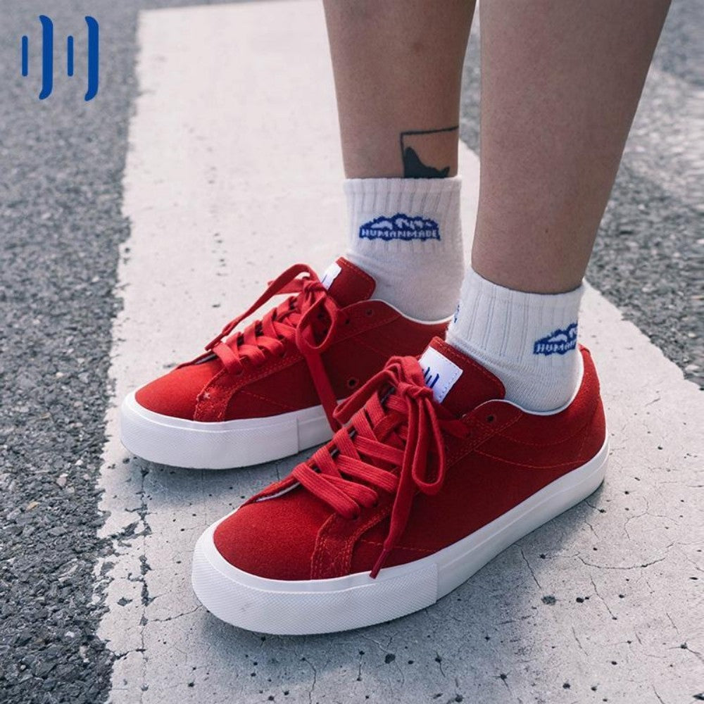 TOS Red low-top suede leather
