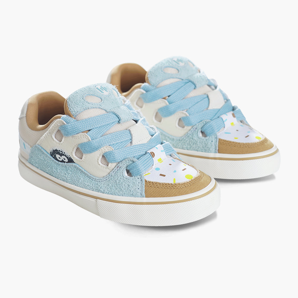 Chaussures de skate décontractées respirantes et résistantes à l'usure bleues pour femmes Ollieskate