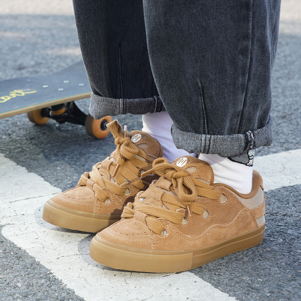BAKE Brown Solid Suede Low Top