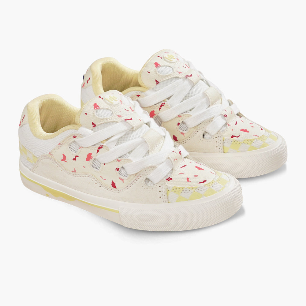Chaussures de skateboard décontractées Ollieskate pour femmes, jolies chaussures rouges ornées d'abricot