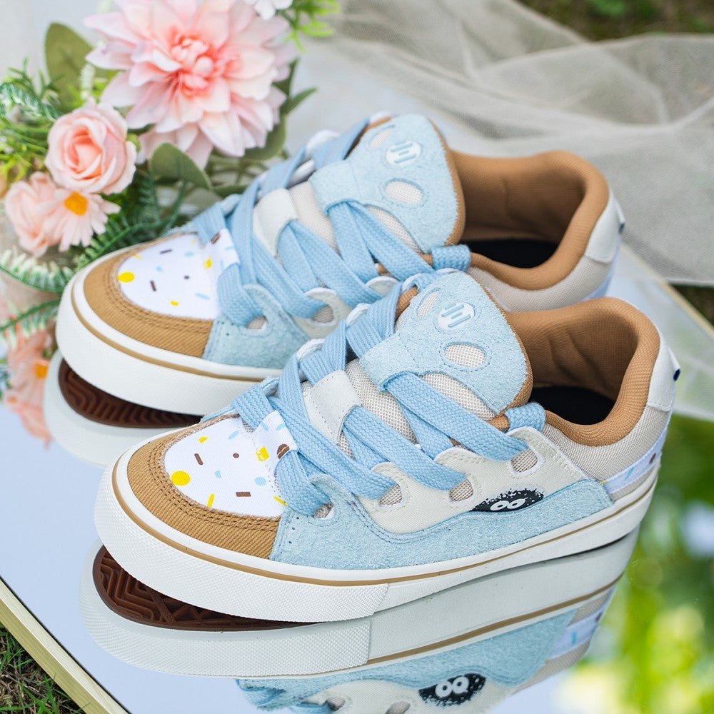 Chaussures de skate décontractées respirantes et résistantes à l'usure bleues pour femmes Ollieskate