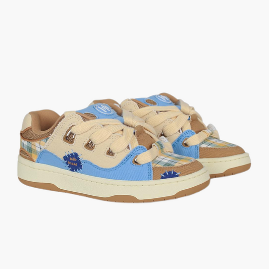 BAKEVI Apricot canvas and suede low top
