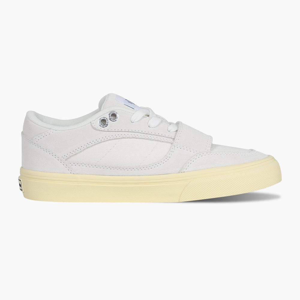 Chaussures de skate blanches Ollieskate pour hommes et femmes en cuir suédé