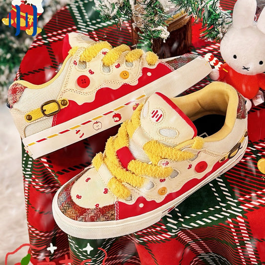 BAKE red twist shoe string low-top shoes