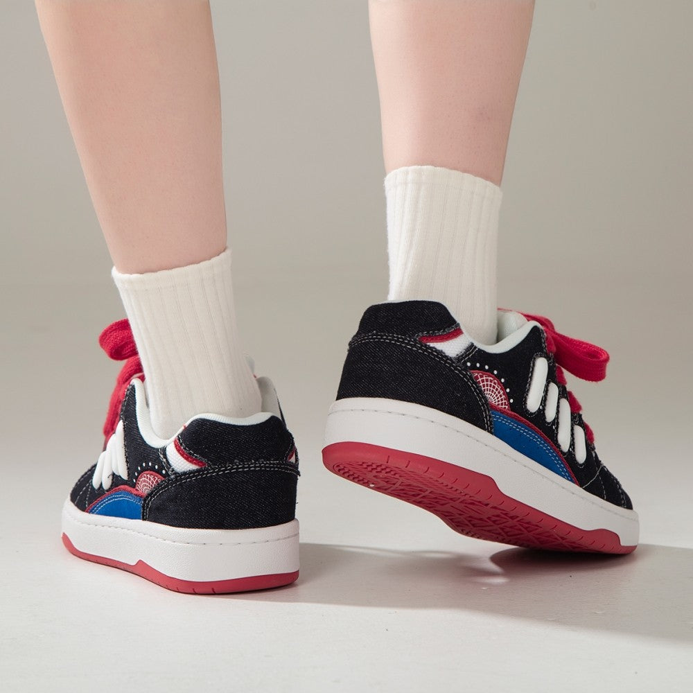 SPIN ブラック&レッド ロートップ チャンキー