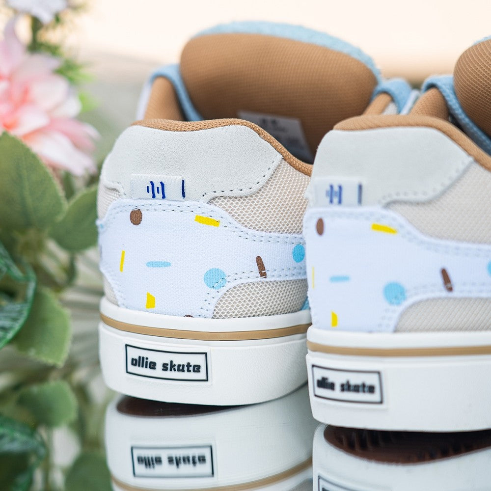 Chaussures de skate décontractées respirantes et résistantes à l'usure bleues pour femmes Ollieskate