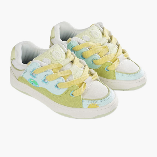 BAKE grass green platform low-top shoes