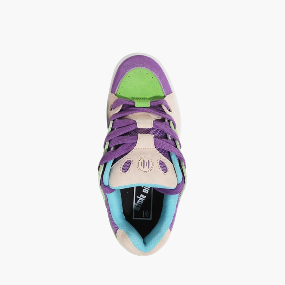 Baskets décontractées en daim et cuir de vachette à coutures multicolores pour hommes et femmes Ollieskate
