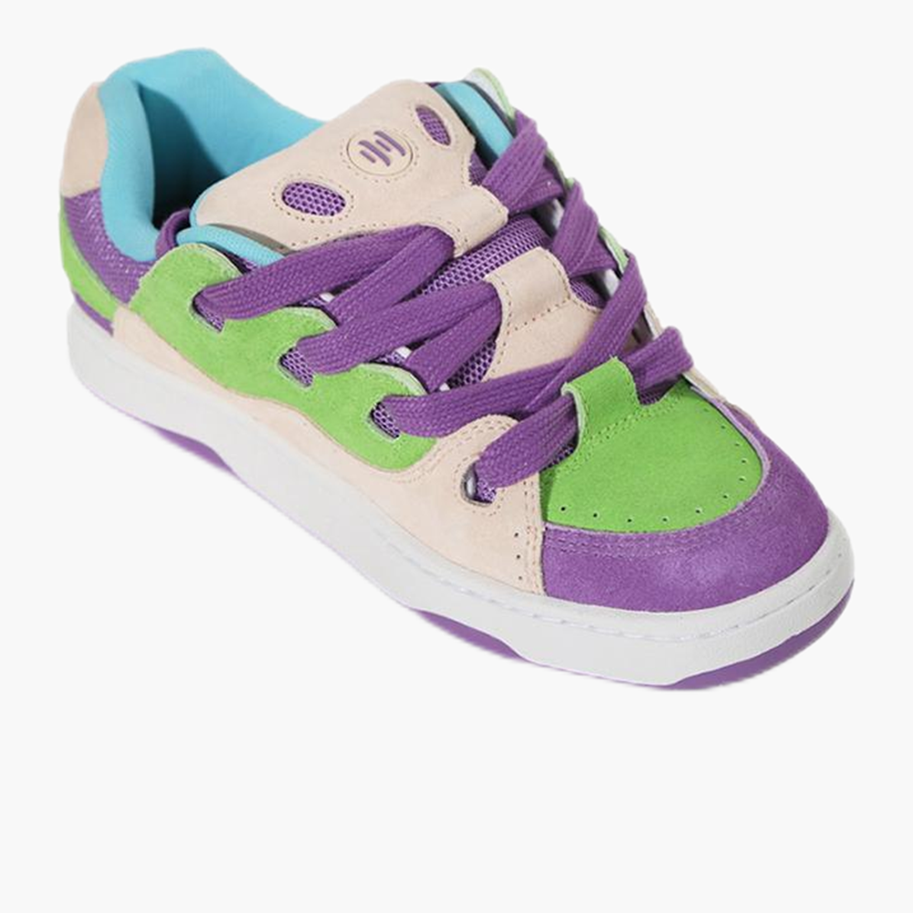 Baskets décontractées en daim et cuir de vachette à coutures multicolores pour hommes et femmes Ollieskate