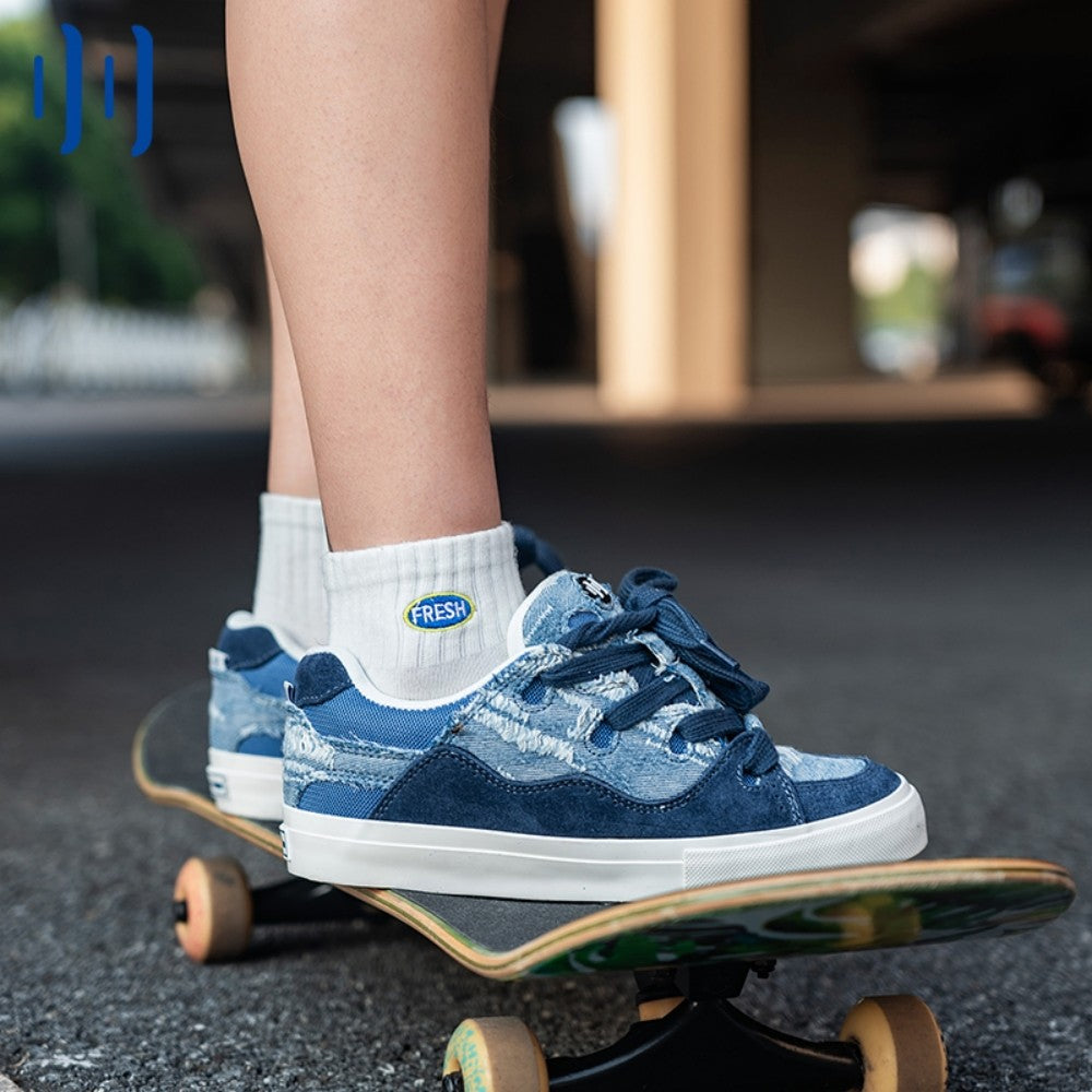 BAKE Blue Denim Suede Low Top