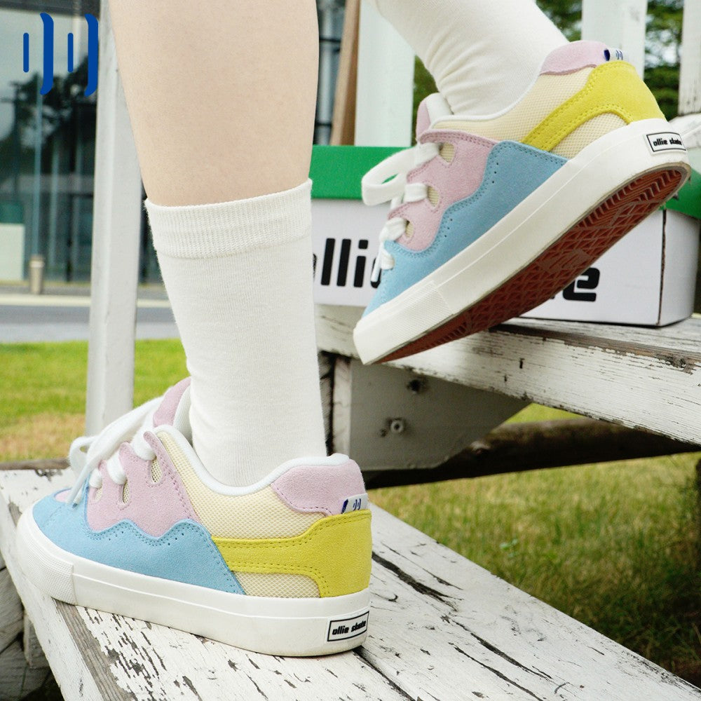 BAKE Retro-Low-Top-Schuhe mit vierfarbigen Nähten