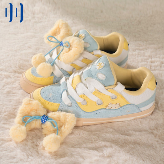 BAKE Apricot bow-embellished low-top shoes