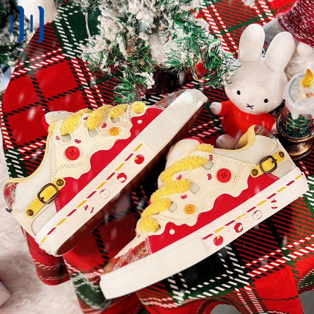 BAKE rote Schnürschuhe mit Schnürsenkeln