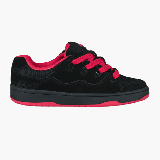 BAKE II black and red stitched low-top suede