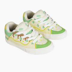 BAKE Green Striped Low-Top Shoes