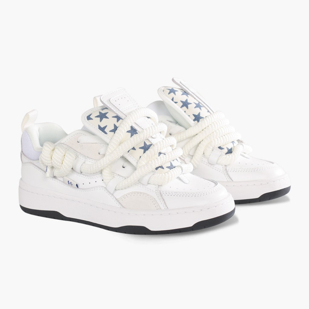 Ollieskate Low-Top Fat Tongue White Chunky Skate Shoes Wear