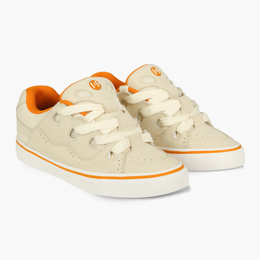 BAKE Apricot and orange paneled suede low top