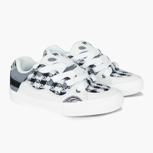 BAKE White and black low-top canvas