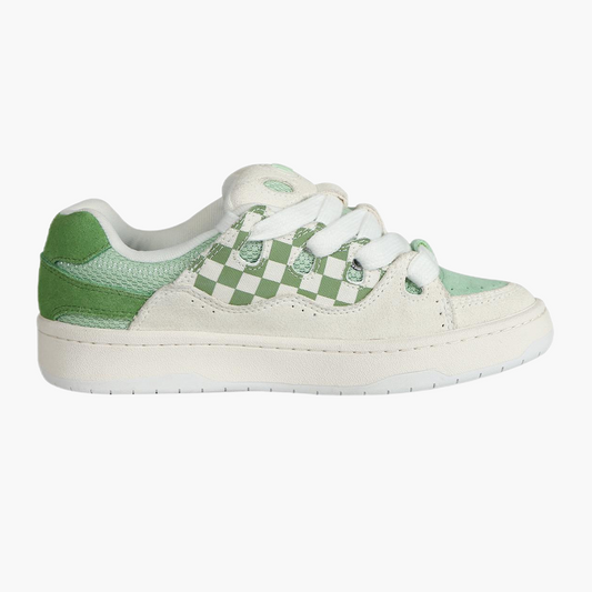 BAKEII Green Grid Platform Low-Top Shoes