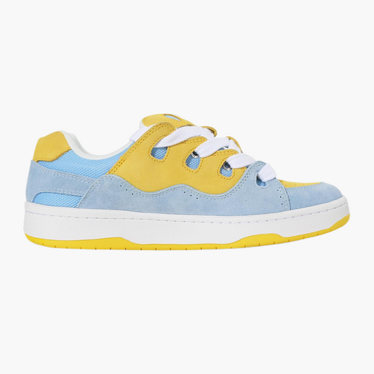 BAKE II blue multicolor paneled low-top suede