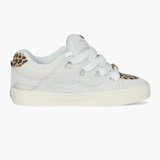 BAKE White Leopard Suede Low Top