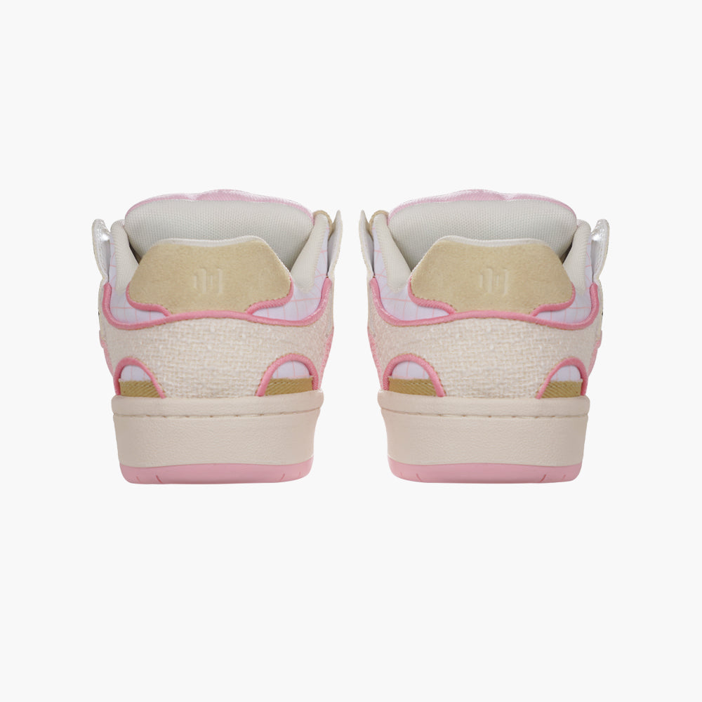 Chaussures de skate décontractées en cuir rose pour femmes Ollieskate 