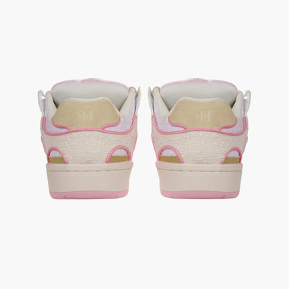 Chaussures de skate décontractées en cuir rose pour femmes Ollieskate 
