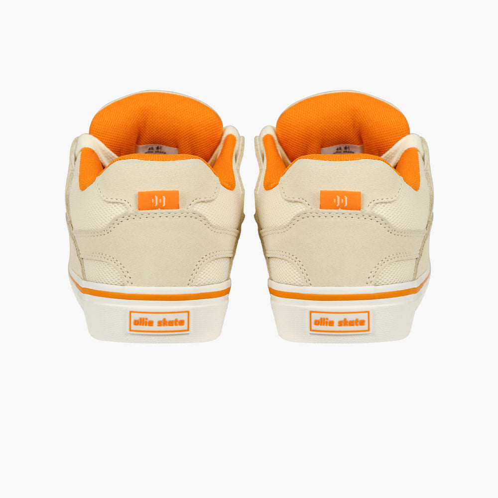 BAKE Apricot and orange paneled suede low top