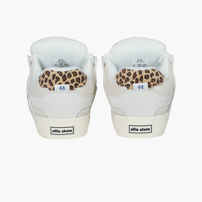 BAKE White Leopard Suede Low Top