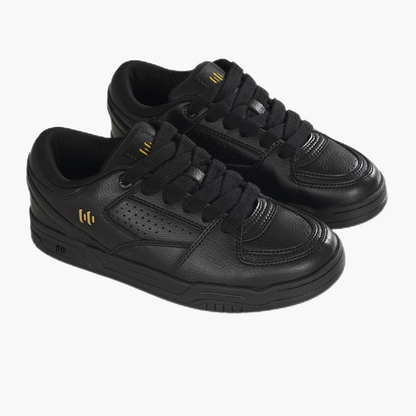 BOLIII Schwarzes Vintage Low-Top-Rindsleder 