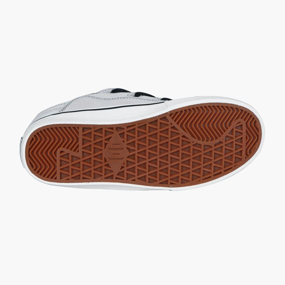 BAKETH White and black paneled suede low top