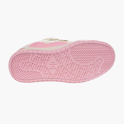 Chaussures de skate décontractées en cuir rose pour femmes Ollieskate 