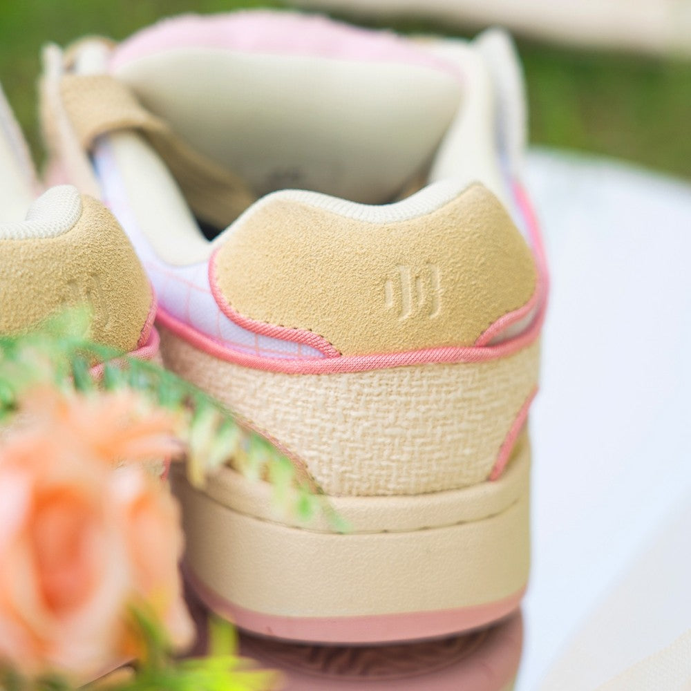 Chaussures de skate décontractées en cuir rose pour femmes Ollieskate 