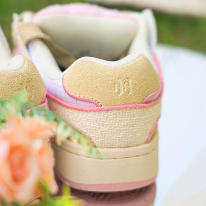 Chaussures de skate décontractées en cuir rose pour femmes Ollieskate 