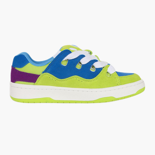 BAKE II Green Multicolor Paneled Low-Top Suede