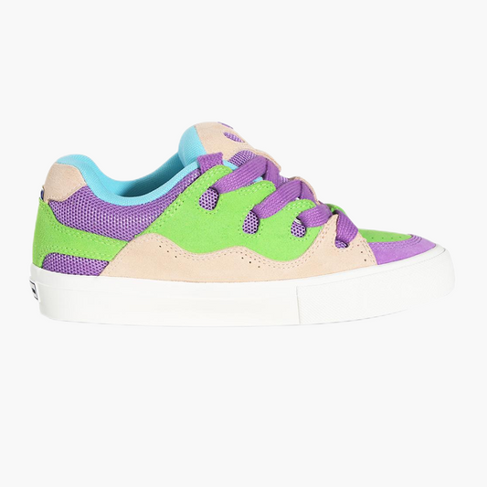 BAKE green and purple paneled suede low-top