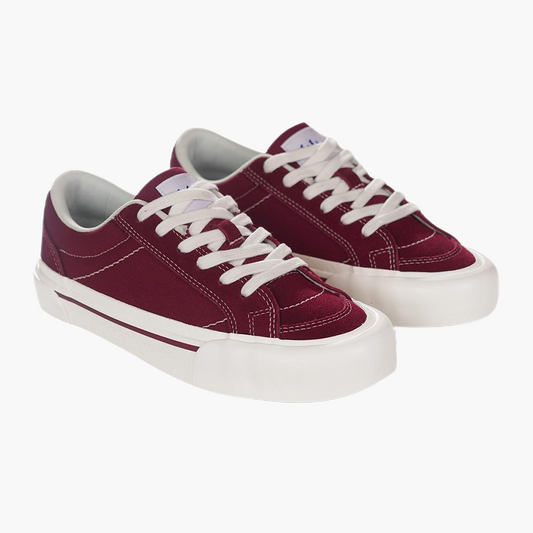 PILOTCAP burgundy low-top suede